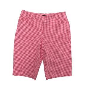 Jones New York Stretch Gingham Pink White Bermuda Shorts | 4